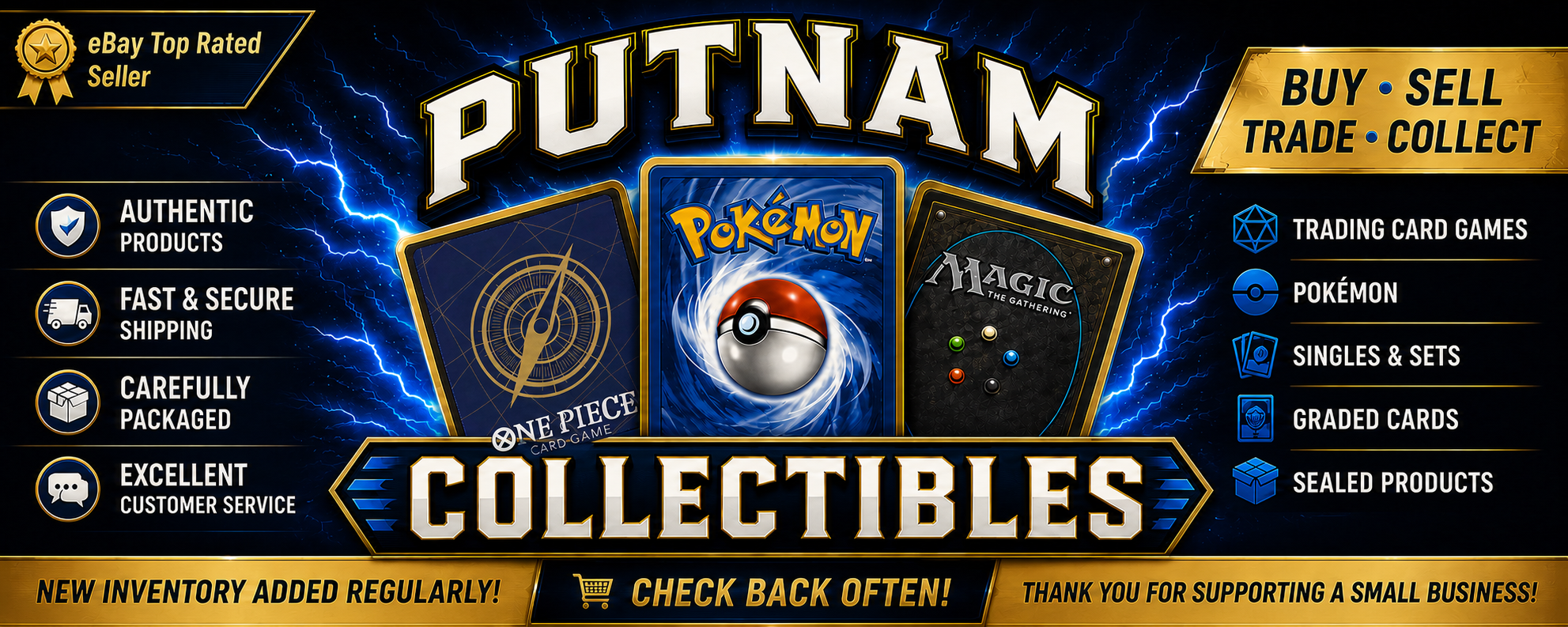 Putnam Collectibles trading card games banner